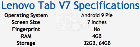 Lenovo Tab V7. Семидюймовый планшет с Android 9.0 Pie на борту на подходе