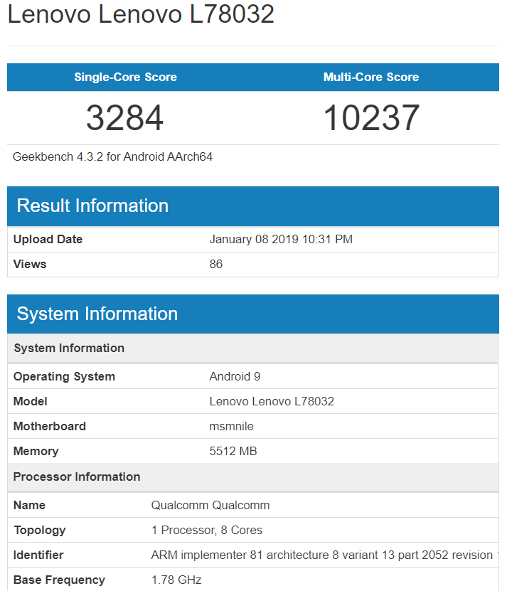 Lenovo Z5 Pro GT будет выполнен на базе самого мощного процессора Qualcomm: чипа Snapdragon 855 