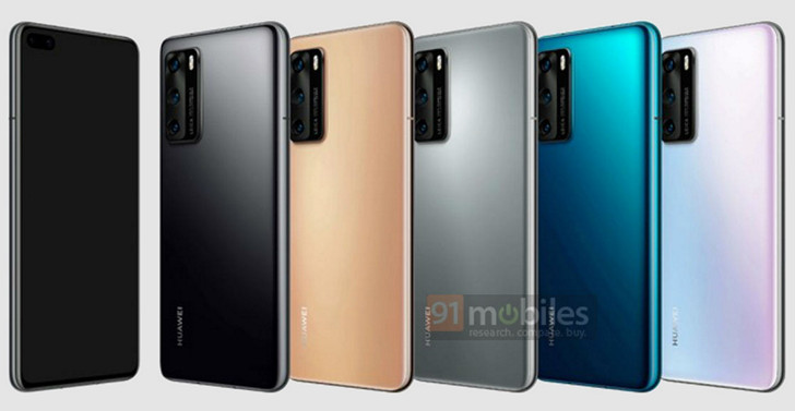 Так будут выглядеть смартфоны Huawei P40 и P40 Pro (версии цветового оформления)