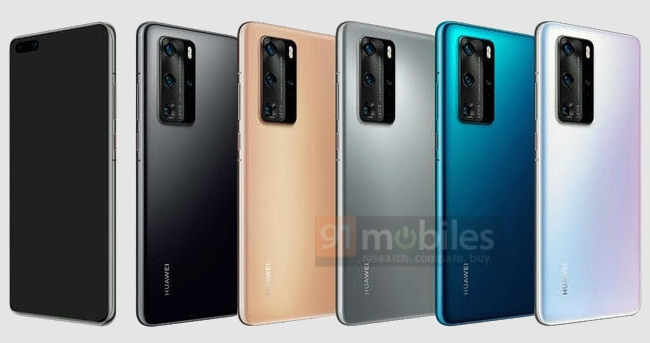 Так будут выглядеть смартфоны Huawei P40 и P40 Pro (версии цветового оформления)