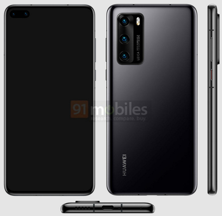 Huawei P40. Так будет выглядеть эта модель смартфона