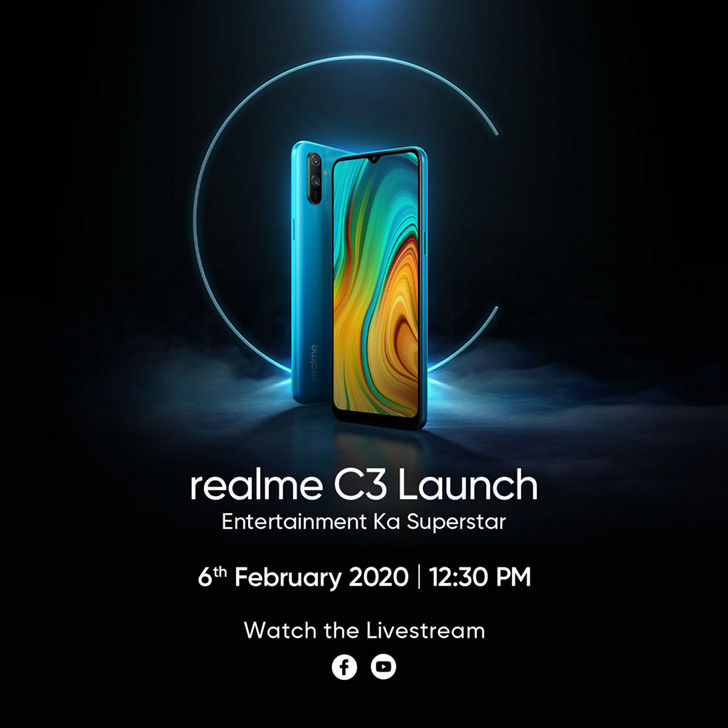 Realme C3. Очередной смартфон бюджетного класса дебютирует 6 февраля в Индии