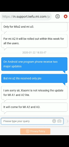 Xiaomi Mi A1 и Xiaomi Mi A2 Lite. Обновление Android 10 на эти смартфоны не поступит