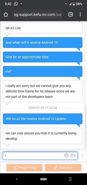 Mi A2 Lite. Обновление Android 10 для этой модели смартфона всё-таки находится в разработке