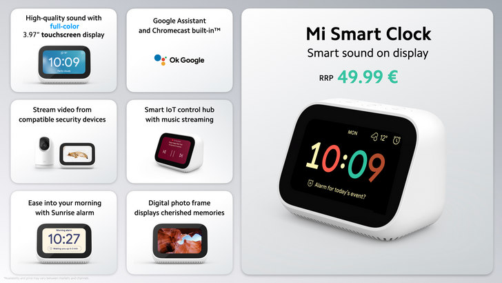 Xiaomi Mi Smart Clock. Умные настольные часы с голосовым Ассистентом Google на борту за 49 евро