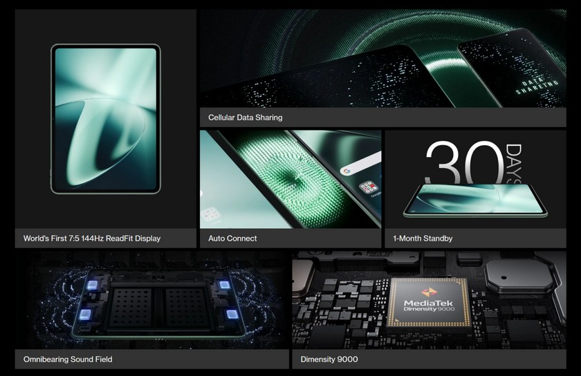 OnePlus Pad. Первый планшет бренда с 11.6-дюймовым 144-Гц экраном и процессором MediaTek Dimensity 9000 на борту