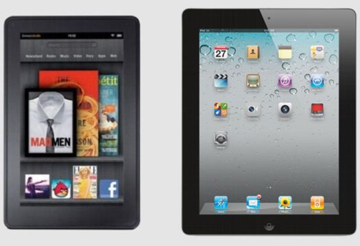 Паланшетный ПК Apple iPad 2 и планшет Kindle Fire
