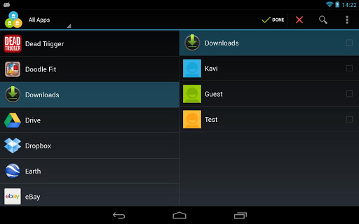 общий доступ к приложениям в Android 4.2 для разных пользователей
