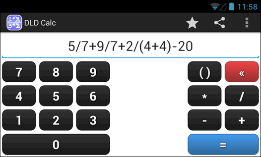 Программы для Android. Калькулятор DLD Calc предоставит вам пошаговое решение математических выражений с простыми дробями