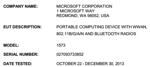 Планшет Microsoft со встроенным 3G/4G LTE модемом замечен в FCC