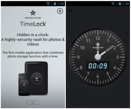 TimeLock. Надежное, защищенное паролем хранилище фото и видео файлов на вашем устройстве замаскированное под обычные часы с будильником