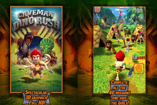 Игры для планшетов. Caveman Dino Rush стала доступна в Apple App Store совершенно бесплатно