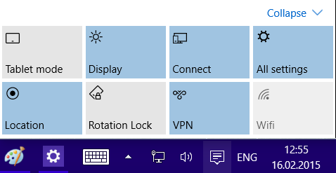 Windows 10 – советы и подсказки. Меняем назначение кнопок быстрых действий в панели уведомлений системы