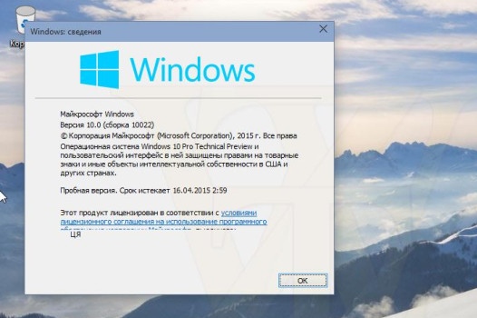 Локализованная русская версия сборки Windows 10 Professional TP (10022.0.150216-2206) просочилась в Сеть