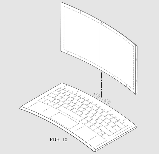 Intel запатентовала изогнутый ноутбук-трансформер с внешней док-клавиатурой