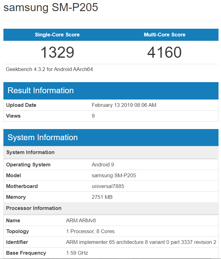 Galaxy Tab A. Новый планшет Samsung с процессором Exynos 7885 замечен в GeekBench