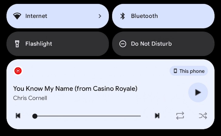 В Android 13 появится новая панель управления воспроизведением медиа в шторке уведомлений