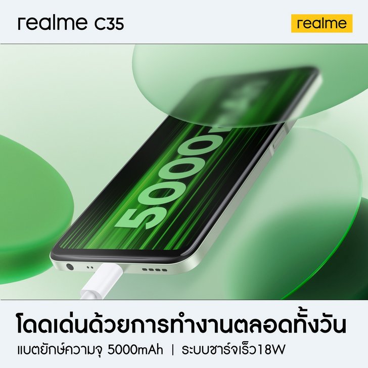 Realme C35. Еще один недорогой смартфон с 50-мегапиксельной камерой и мощной батареей появится в продаже 10 февраля