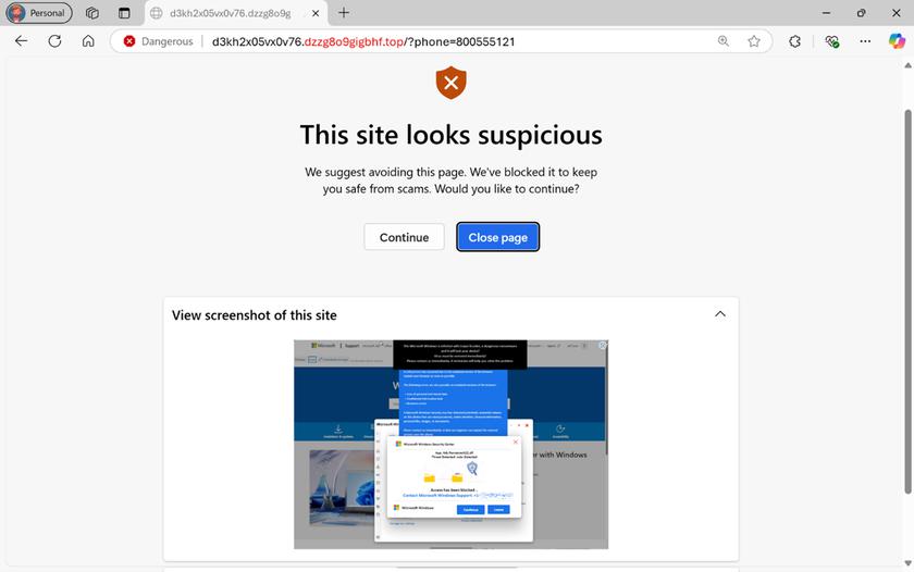 Microsoft Edge получил встроенный ИИ-блокировщик вредоносного ПО Scareware