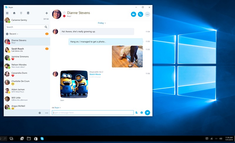 Универсальное приложение Skype для Windows 10 готовится к выпуску