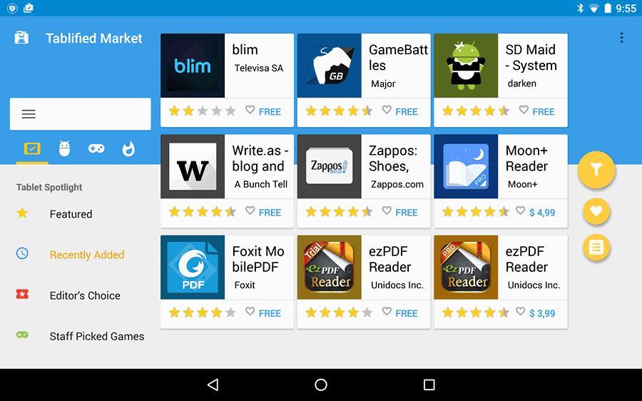 Программы для Android. Tablified Market для поиска приложений оптимизированных для планшетов обновился, став еще удобнее и функциональнее