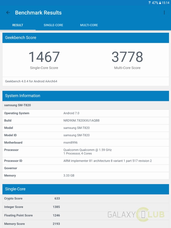 Samsung Galaxy Tab S3 с процессором Snapdragon 820 на борту в тестах на быстродействие