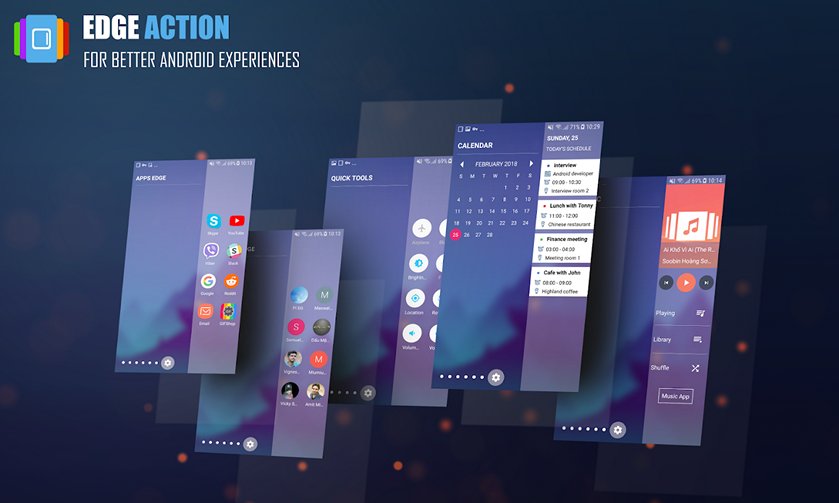 Новые приложения для Android: Edge Action - Edge S8 Launcher, Edge Screen поможет вам управляться смартфоном одной рукой