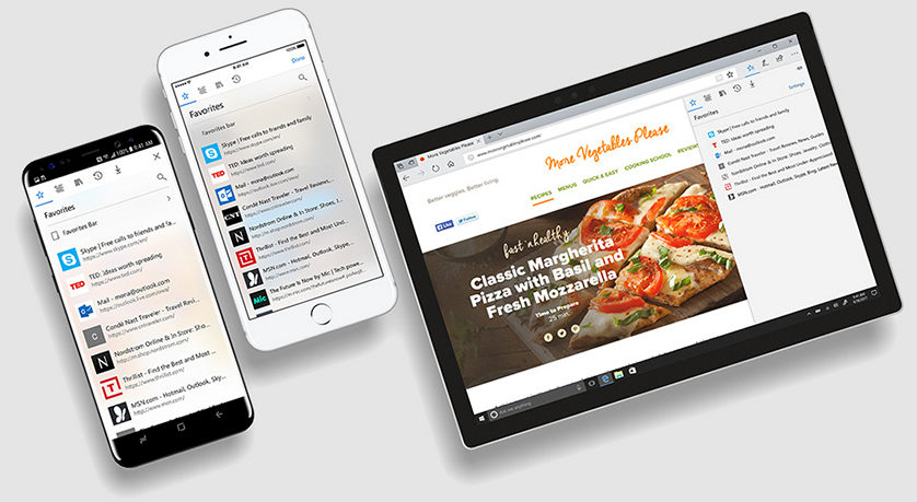 Microsoft Edge. Веб-браузер теперь поддерживает также Android планшеты и iPad 