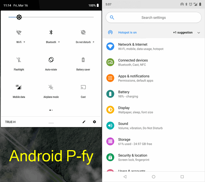Android P-ify: функции и возможности Android 9 (P) на устройствах с операционной системой Android 8.0 Oreo 