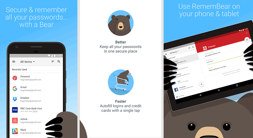 Новые приложения для мобильных: RememBear: Менеджер паролей для Android/iOS/Windows/Mac/ от создателей TunnelBear 