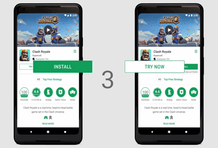 Google Play Instant – возможность попробовать Android игры без установки их на смартфон или планшета