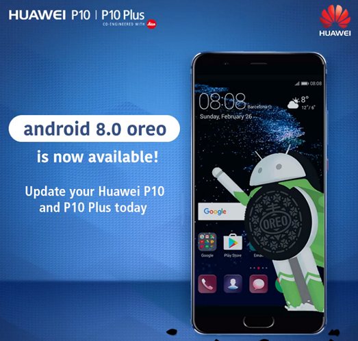 Обновление Android 8.0 Oreo для Huawei P10 и P10 Plus выпущено