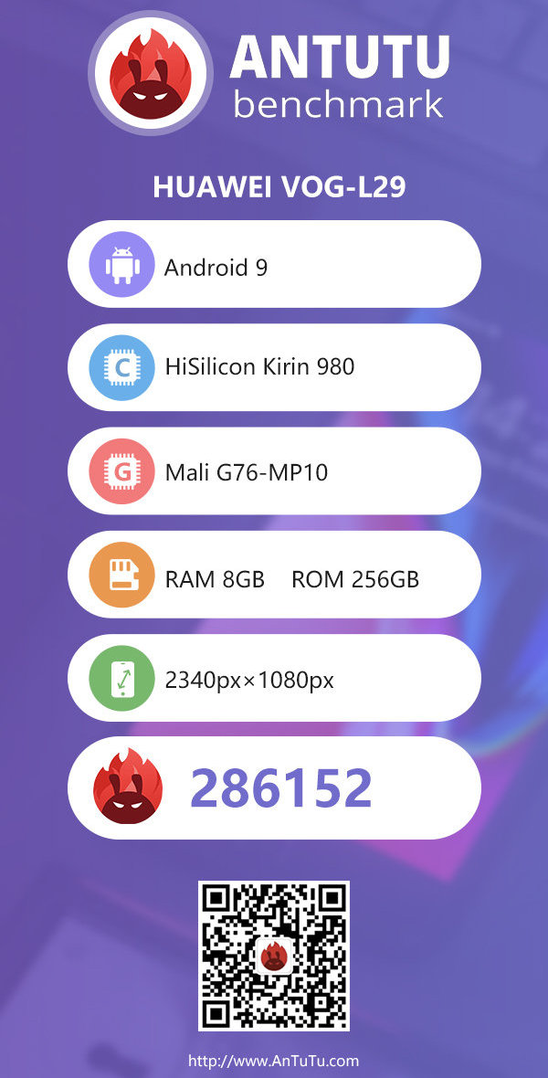 Huawei P30 Pro в очередной утечке: чип Kirin 980, 8 ГБ оперативной памяти, 40-Мп камера и результаты тестов AnTuTu