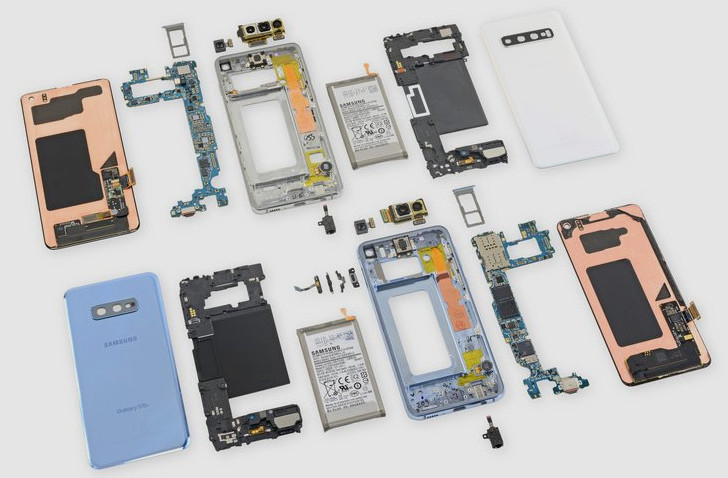 Samsung Galaxy S10 и S10e. Инструкции по разборке смартфонов появились на сайте iFixit. Обе новинки менее ремонтопригодны, чем смартфоны линейки Galaxy S9