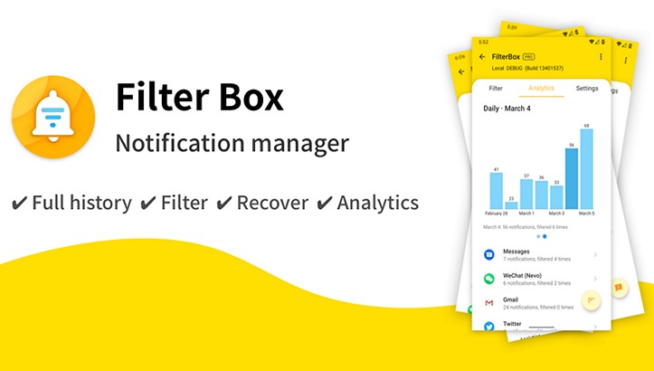 Новые приложения для Android. FilterBox — удобный и красивый менеджер уведомлений