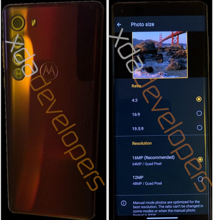 Motorola Edge. Смартфон среднего уровня с 90-Гц экраном, тройной камерой и процессором Snapdragon 765 в утечке характеристик и фото