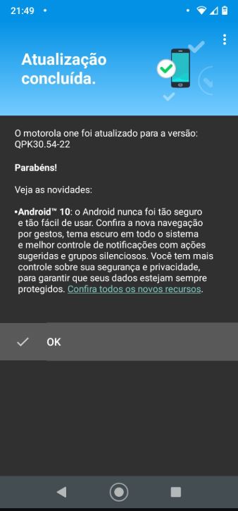 Motorola One Android 10