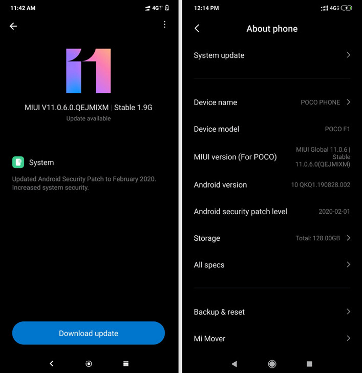 Poco F1 Android 10