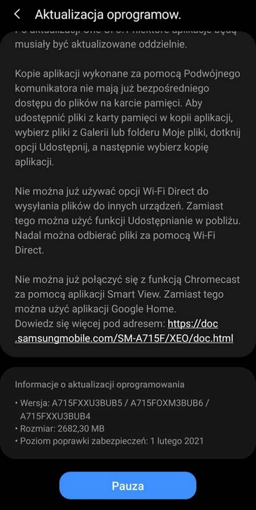 One UI 3.1 для Galaxy A71 