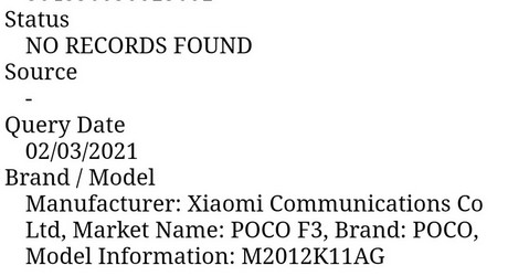 POCO F3. Международная версия Redmi K40 прошла сертификацию FCC