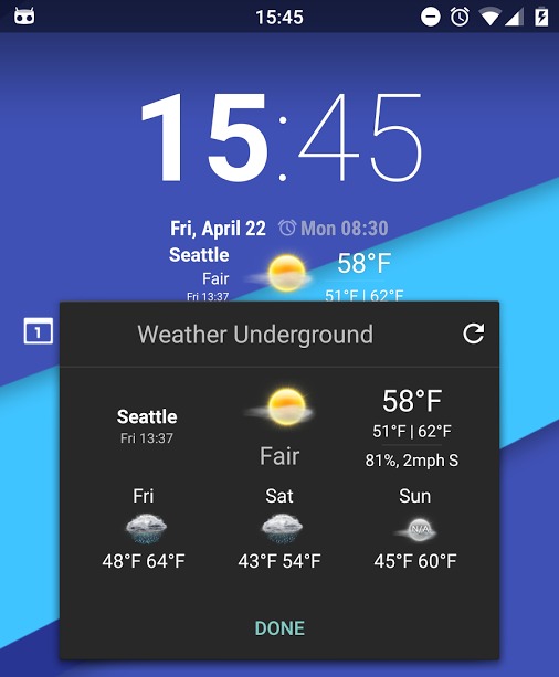 Кастомные Android прошивки. Плагин Weather Underground для CyanogenMod появился в Google Play Маркет