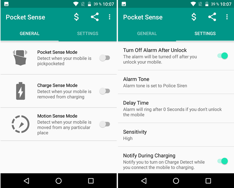Новые приложения для Android. Pocket Sense поднимет тревогу если кто-нибудь попытается украсть ваш смартфон из кармана