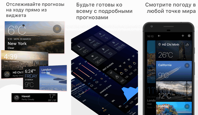 Приложения для мобильных. Today Weather — красивый и подробный прогноз погоды в любой точке мира на вашем Android устройстве