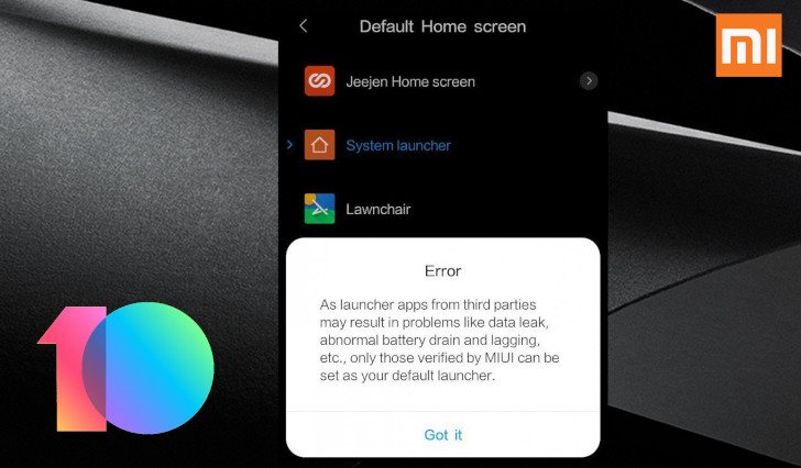 Xiaomi блокирует «непроверенные» сторонние лончеры в китайских сборках MIUI. Глобальных прошивок это пока не коснется
