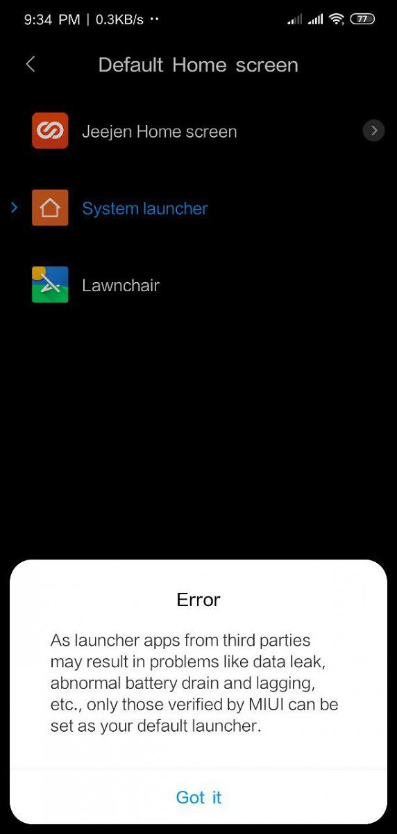 Xiaomi блокирует «непроверенные» сторонние лончеры в китайских сборках MIUI. Глобальных прошивок это пока не коснется