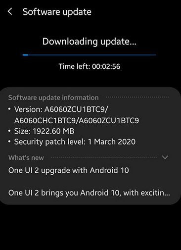 Обновление OneUI 2.0 на базе Android 10