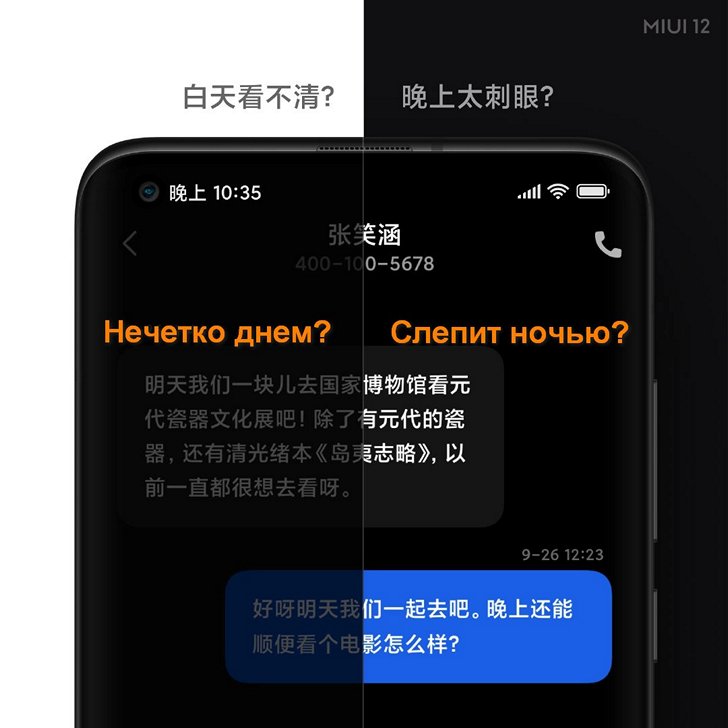 Miui 12 получит усовершенствованный темный режим с затемнением обоев, автонастройкой жирности и контрастности шрифтов 