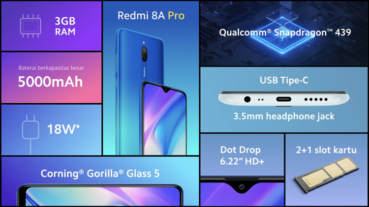Redmi 8A Pro. Смартфон бюджетного класса с процессором Snapdragon 439 и аккумулятором емкостью 5000 мАч