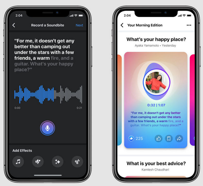 Facebook для iOS и Android получил поддержку аудиочатов, подкастов и «звуковые фрагменты»