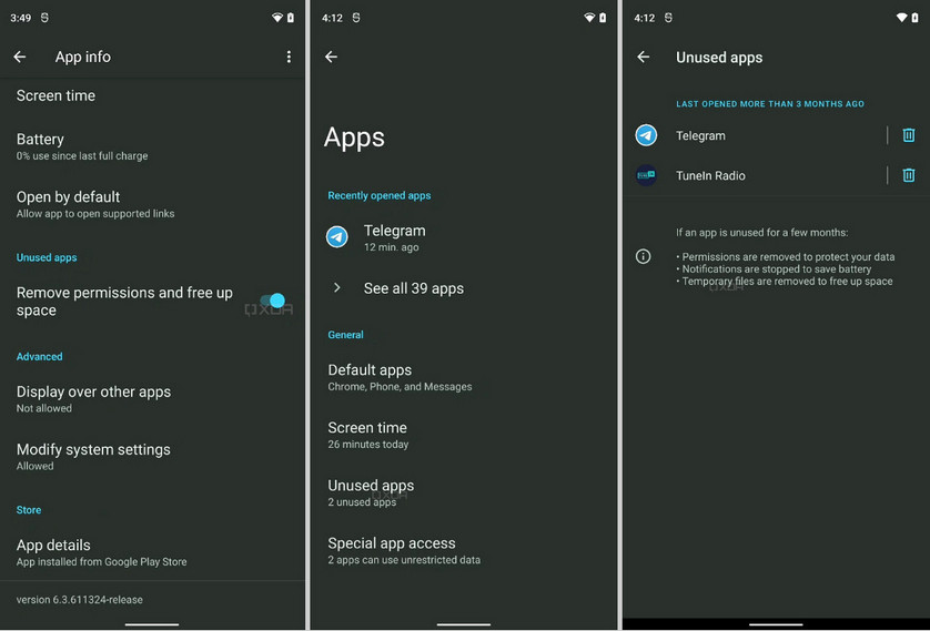 Android 12 сможет переводить неиспользуемые приложения в спящий режим чтобы освободить место в памяти